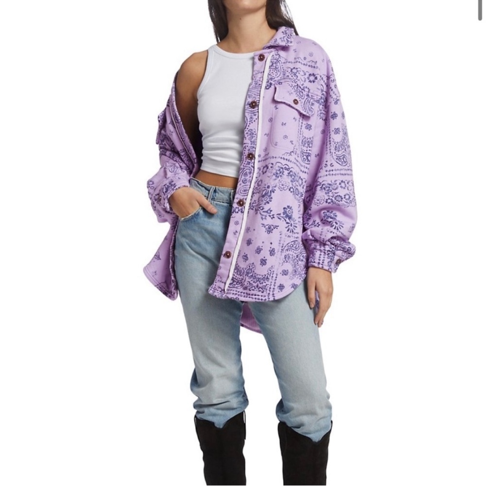 Free People Ruby West Coast Jacket in Lilac Combo. Brand new! Size - Small